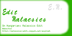 edit malacsics business card